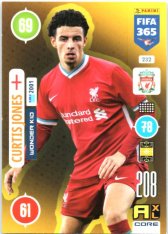 fotbalová karta Panini Adrenalyn XL FIFA 365 2021 Wonder Kid 232 Curtis Jones Liverpool FC