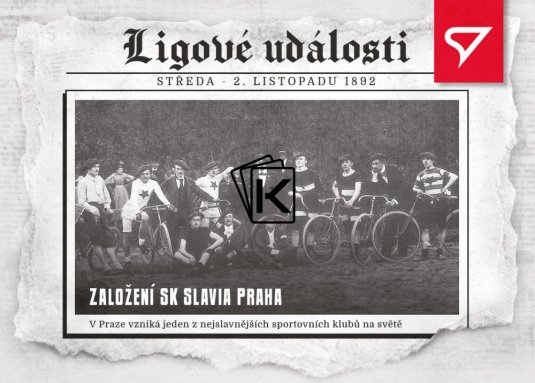 fotbalová kartička 2023 Sportzoo Dekády Ligové události U-001 ZALOŽENÍ SK SLAVIA PRAHA
