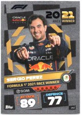 2022 Topps Formule 1Turbo Attax F1 Race Winners 292 Sergio Perez (Red Bull Racing)