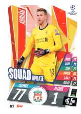 fotbalová kartička 2020-21 Topps Match Attax Champions League Extra  Squad Update SU1 Adrián Liverpool FC