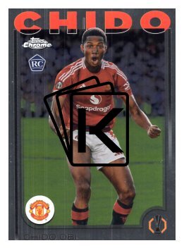 fotbalová kartička 2024-25 Topps Chrome UCC 14 Chido Obi, Manchester United RC