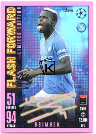 2023-24 Topps Match Attax EXTRA UEFA Club Competition Flash Forward Limited Edition FF3 Victor Osimhen (SSC Napoli)