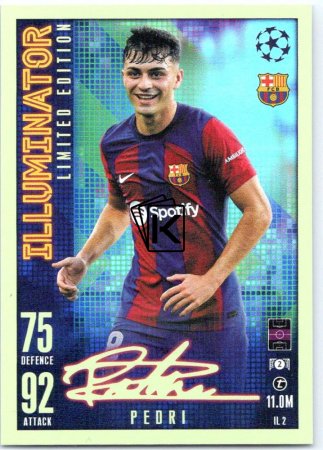 2023-24 Topps Match Attax EXTRA UEFA Club Competition Illuminator Limited Edition IL2 Pedri (FC Barcelona)