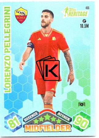 Fotbalová kartička 2023-24 Topps Match Attax UEFA Club Competitions Heritage 455 Lorenzo Pellegrini AS Roma