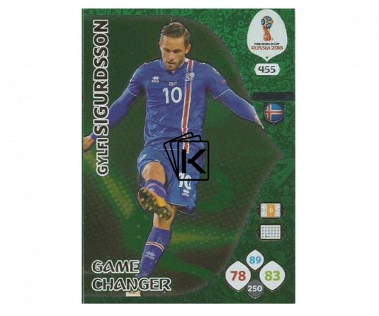 Fotbalová kartička Panini Adrenalynl XL World Cup Russia 2018 Game Changer 455 Gylfi Sigurdsson
