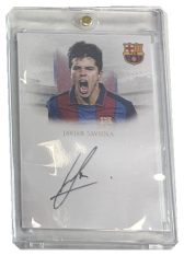 autographed card Javier Saviola FC Barcelona Auto