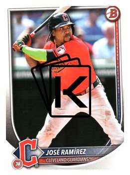 Baseballová karta 2025 Bowman 89 José Ramírez, Cleveland Guardians