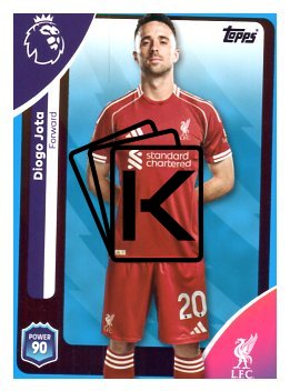fotbalová kartička 2025-26 Topps  Premier League 176 Diogo Jota (Liverpool)-PARALLEL Blue