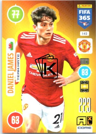 fotbalová karta Panini Adrenalyn XL FIFA 365 2021 Team Mate 142 Daniel James Manchester United