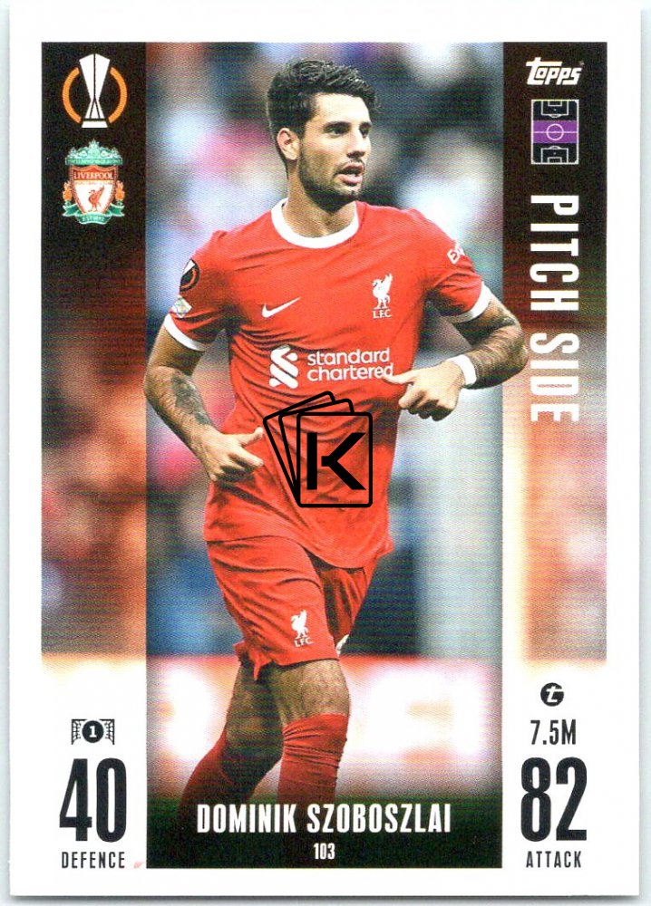 2023-24 Topps Match Attax EXTRA UEFA Club Competition Pitch Side 103  Dominik Szoboszlai (Liverpool)