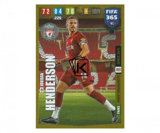 Fotbalová kartička Panini FIFA 365 – 2020 FANS FAVOURITE  29 Jordan Henderson