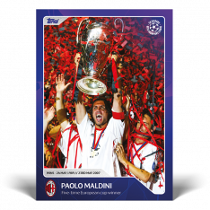 Topps 011 Paolo Maldini  AC Milan 5 Five Time European Cap Winner
