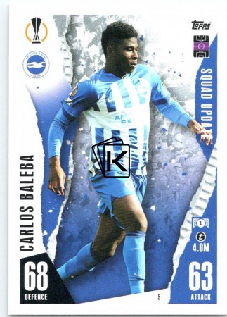 2023-24 Topps Match Attax EXTRA UEFA Club Competition Squad Update 5 Carlos Baleba (Brighton and Hove Albion)