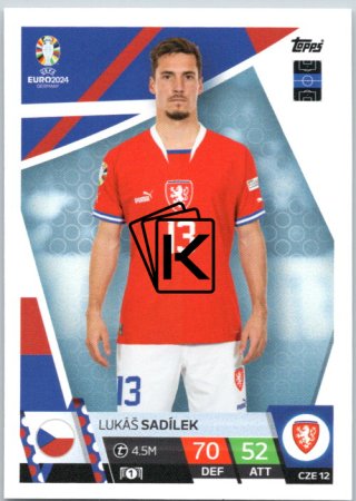 fotbalová karta Topps Match Attax EURO 2024 CZE12 Lukáš Sadílek (Czech Republic)