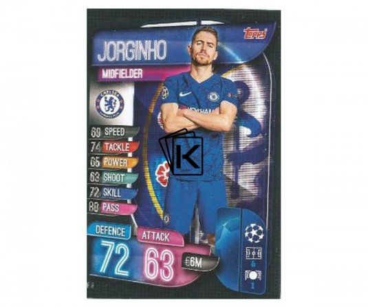 Fotbalová kartička 2019-2020  Topps Champions League Match Attax - Chelsea FC - Jorginho 8