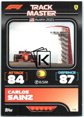 2022 Topps Formule 1Turbo Attax Track Master 176 Carlos Sainz (Ferrari)