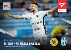 fotbalová kartička 2023-24 SportZoo Fortuna Liga Live L-13 Vasil Kušej  (FC Zlín - FK Mladá Boleslav  14 gólů)