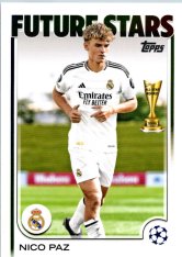 fotbalová kartička 2024-25 Topps UEFA Club Competitions Flagship 14 Nico Paz – Future Stars Real Madrid CF