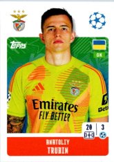 2024-25 Topps Champions League 345 Anatoliy Trubin (SL Benfica)