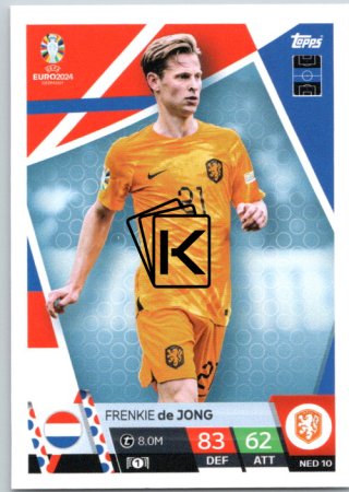 fotbalová karta Topps Match Attax EURO 2024 NED10 Frenkie de Jong (Netherlands)