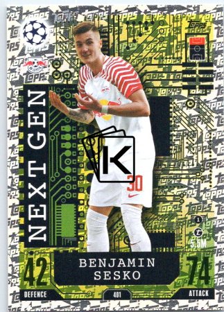 Fotbalová kartička 2023-24 Topps Match Attax UEFA Club Competitions Next Gen 401 Benjamin Sesko	RB Leipzig