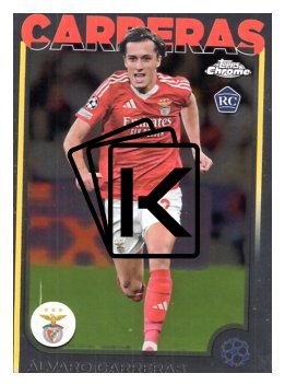 fotbalová kartička 2024-25 Topps Chrome 181 Álvaro Carreras, SL Benfica RC