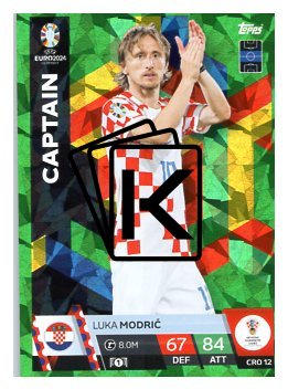 fotbalová karta Topps Match Attax EURO 2024 Green parallel CRO12 Luka Modrič (Croatia)
