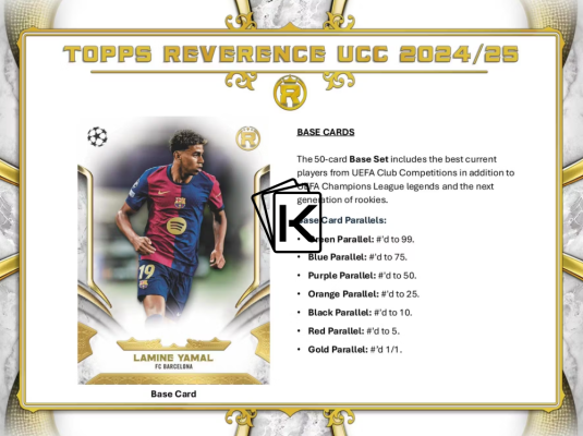 2024-25 Topps Topps Reverence UEFA Club Competitions Hobby Box