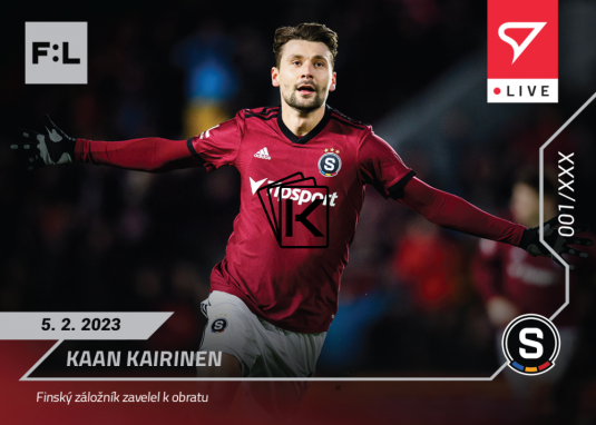 fotbalová kartička SportZoo 2022-23 Live L-069 Kaan Kairinen AC Sparta Praha