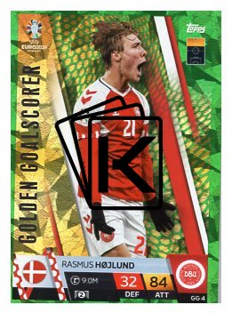 fotbalová karta Topps Match Attax EURO 2024 Green parallel GC4 Rasmus Hojlund (Denmark)