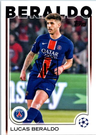 fotbalová kartička 2024-25 Topps UEFA Club Competitions Flagship 40 Lucas Beraldo PSG