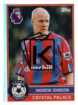 fotbalová kartička 2025-26 Topps  Premier League - Retro Threads -388 Andrew Johnson (Crystal Palace)
