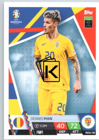 fotbalová karta Topps Match Attax EURO 2024 ROM18 Dennis Man (Romania)