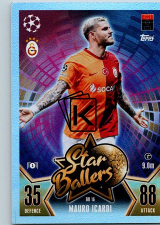 Fotbalová kartička 2023-24 Topps Match Attax UEFA Club Competitions Star Ballers Limited Edition BB 16 Mauro Icardi (Galatasaray SK)