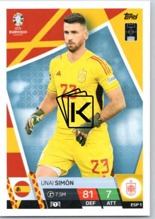 fotbalová karta Topps Match Attax EURO 2024 ESP1 Unai Simón (Spain)