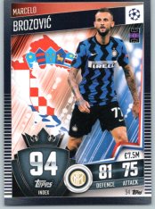 fotbalová kartička 2020-21 Topps Match Attax 101 Champions League 94 Marcelo Brozović Inter Milan