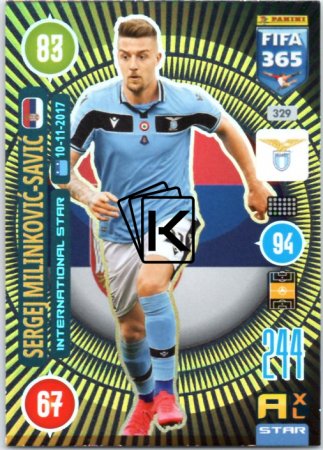 fotbalová karta Panini Adrenalyn XL FIFA 365 2021 International Stars 329 Sergej Milinković-Savić SS Lazio