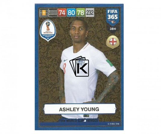 Fotbalová kartička Panini FIFA 365 – 2019 Heroes 384 Ashley Young (England)