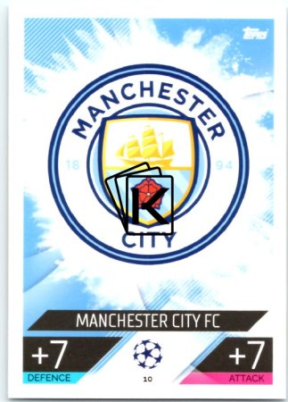 Fotbalová kartička 2022-23 Topps Match Attax UCL 10 Týmové Logo  - Manchester City