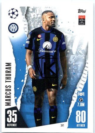 Fotbalová kartička 2023-24 Topps Match Attax UEFA Club Competitions 341 Marcus Thuram FC Inter Milan