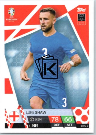 fotbalová karta Topps Match Attax EURO 2024 ENG7 Luke Shaw (England)