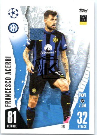 Fotbalová kartička 2023-24 Topps Match Attax UEFA Club Competitions 335 Francesco Acerbi FC Inter Milan