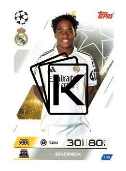 fotbalová kartička 2025-26 Topps Match Attax UCC 134 Endrick (Real Madrid CF)