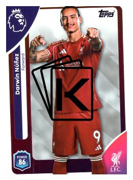 fotbalová kartička 2025-26 Topps  Premier League 177 Darwin Núñez (Liverpool)