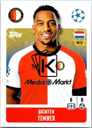 2024-25 Topps Champions League 215 Quinten Timber(Feyenoord)