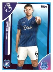fotbalová kartička 2025-26 Topps  Premier League 129 James Tarkowski (Everton)-PARALLEL Blue