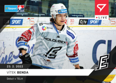 Hokejová kartička SportZoo 2021-22 Live L-108 Vítek Benda HC Energie Karlovy Vary