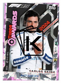2025 Topps Turbo Attax F1 Williams Racing Topps Awards  284 Carlos Sainz-Paralel Pink