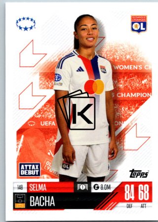 Fotbalová kartička 2024-25 Topps Match Attax EXTRA UEFA Club Competitions UWCL Cards 148.  Selma Bacha (Olympique Lyonnais)