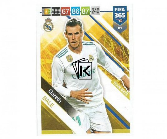 Fotbalová kartička Panini FIFA 365 – 2019 Team Mate 81 Gareth Bale Real Madrid CF